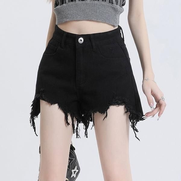 Black Denim Shorts