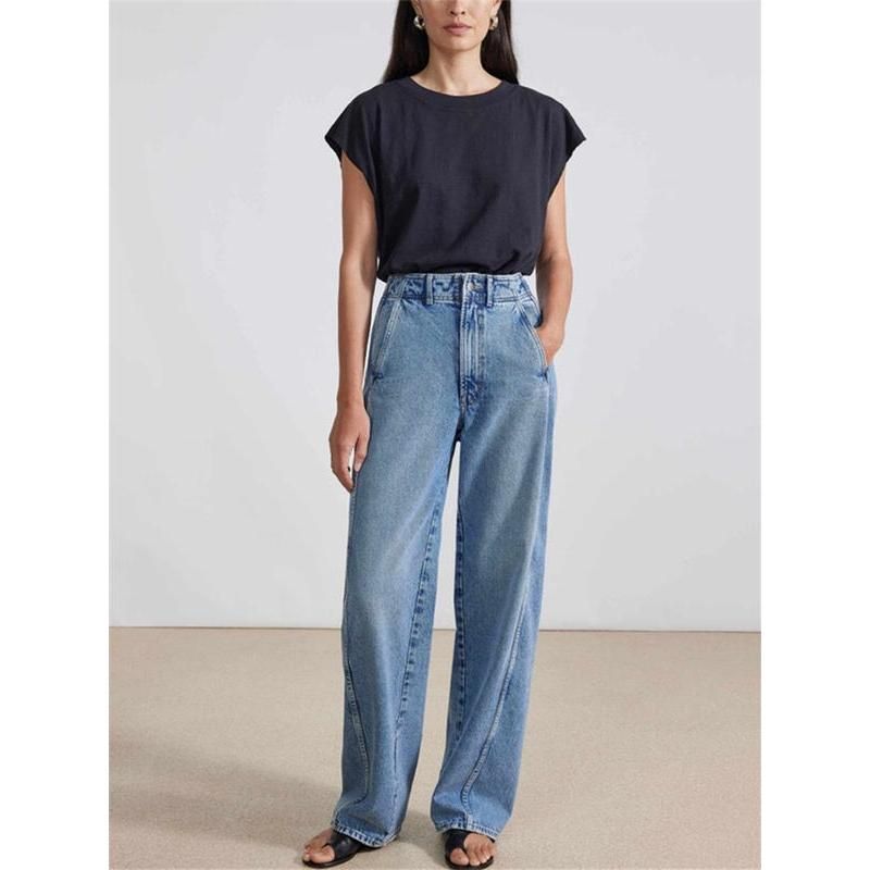 High Waisted Straight Leg Jeans